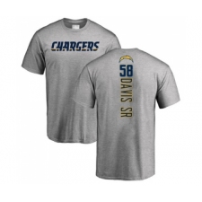 Football Los Angeles Chargers #58 Thomas Davis Sr Ash Backer T-Shirt