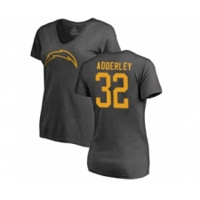 Football Women's Los Angeles Chargers #32 Nasir Adderley Ash One Color T-Shirt