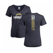 Football Women's Los Angeles Chargers #32 Nasir Adderley Navy Blue Backer T-Shirt