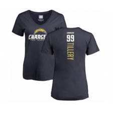 Football Women's Los Angeles Chargers #99 Jerry Tillery Navy Blue Backer T-Shirt