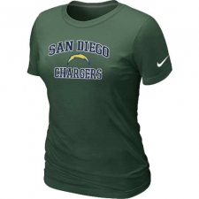 Nike Los Angeles Chargers Women's Heart & Soul NFL T-Shirt - Dark Green