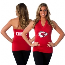 All Sport Couture Kansas City Chiefs Women's Blown Cover Halter Top - Red