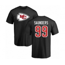 Football Kansas City Chiefs #99 Khalen Saunders Black Name & Number Logo T-Shirt