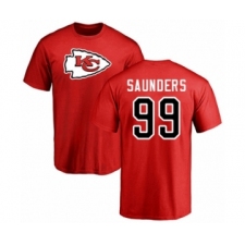 Football Kansas City Chiefs #99 Khalen Saunders Red Name & Number Logo T-Shirt