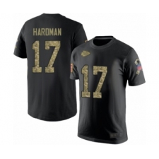 Football Men's Kansas City Chiefs #17 Mecole Hardman Black Camo Salute to Service T-Shirt