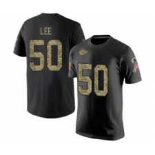 Football Men's Kansas City Chiefs #50 Darron Lee Black Camo Salute to Service T-Shirt