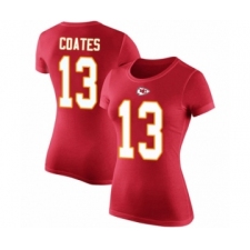 Football Women's Kansas City Chiefs #13 Sammie Coates Red Rush Pride Name & Number T-Shirt
