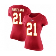 Football Women's Kansas City Chiefs #21 Bashaud Breeland Red Rush Pride Name & Number T-Shirt