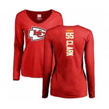 Football Women's Kansas City Chiefs #55 Frank Clark Red Backer Slim Fit Long Sleeve T-Shirt