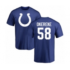 Football Indianapolis Colts #58 Bobby Okereke Royal Blue Name & Number Logo T-Shirt