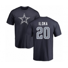 Football Dallas Cowboys #20 George Iloka Navy Blue Name & Number Logo T-Shirt