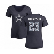 Football Dallas Cowboys #23 Darian Thompson Ash Name & Number Logo T-Shirt