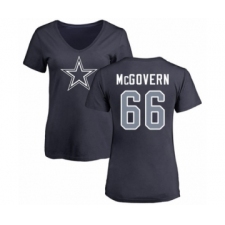 Football Dallas Cowboys #66 Connor McGovern Ash Name & Number Logo T-Shirt