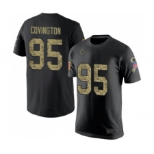 Football Men's Dallas Cowboys #95 Christian Covington Black Camo Salute to Service T-Shirt