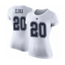 Football Women's Dallas Cowboys #20 George Iloka White Rush Pride Name & Number T-Shirt