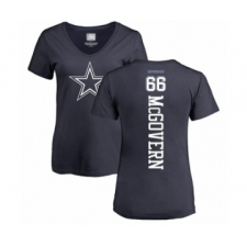 Football Women's Dallas Cowboys #66 Connor McGovern Navy Blue Backer T-Shirt