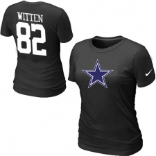 Nike Dallas Cowboys #82 Jason Witten Name & Number Women's NFL T-Shirt - Black
