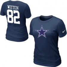Nike Dallas Cowboys #82 Jason Witten Name & Number Women's NFL T-Shirt - Dark Blue