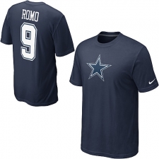 Nike Dallas Cowboys #9 Tony Romo Name & Number NFL T-Shirt - Navy Blue