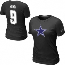 Nike Dallas Cowboys #9 Tony Romo Name & Number Women's NFL T-Shirt - Black