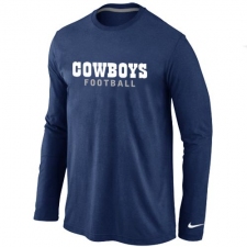 Nike Dallas Cowboys Authentic Font Long Sleeve NFL T-Shirt - Dark Blue