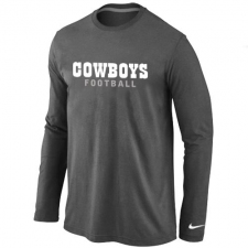 Nike Dallas Cowboys Authentic Font Long Sleeve NFL T-Shirt - Dark Grey