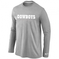 Nike Dallas Cowboys Authentic Font Long Sleeve NFL T-Shirt - Grey