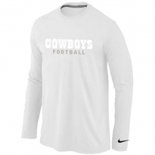 Nike Dallas Cowboys Authentic Font Long Sleeve NFL T-Shirt - White