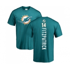 Football Miami Dolphins #14 Ryan Fitzpatrick Aqua Green Backer T-Shirt