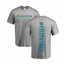 Football Miami Dolphins #14 Ryan Fitzpatrick Ash Backer T-Shirt