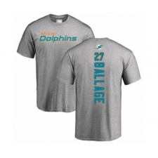 Football Miami Dolphins #27 Kalen Ballage Ash Backer T-Shirt