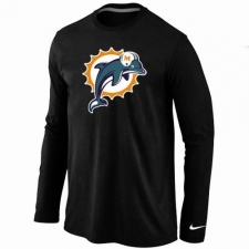 Nike Miami Dolphins Team Logo Long Sleeve NFL T-Shirt - Black