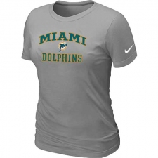 Nike Miami Dolphins Women's Heart & Soul NFL T-Shirt - Light Grey