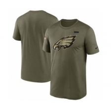 Men's Philadelphia Eagles Football Olive 2021 Salute To Service Legend Performance T-Shirt
