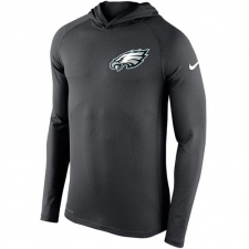 NFL Men's Philadelphia Eagles Nike Charcoal Stadium Touch Hooded Performance Long Sleeve T-Shirt