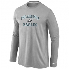 Nike Philadelphia Eagles Heart & Soul Long Sleeve NFL T-Shirt - Grey