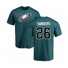 Philadelphia Eagles #26 Miles Sanders Green Name & Number Logo T-Shirt