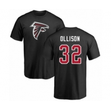 Football Atlanta Falcons #32 Qadree Ollison Black Name & Number Logo T-Shirt