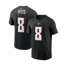 Men's Atlanta Falcons #8 Kyle Pitts 2021 Black Football Draft First Round Pick Player Name & Number Football T-Shirt