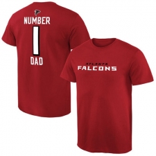 NFL Men's Atlanta Falcons Pro Line Red Number 1 Dad T-Shirt