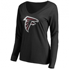 NFL Women's Atlanta Falcons Pro Line Black Primary Team Logo Slim Fit Long Sleeve T-Shirt