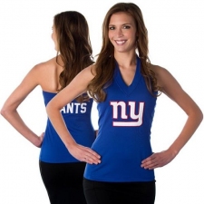 All Sport Couture New York Giants Women's Blown Cover Halter Top - Royal Blue