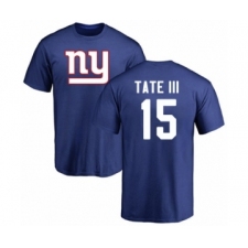 Football New York Giants #15 Golden Tate III Royal Blue Name & Number Logo T-Shirt