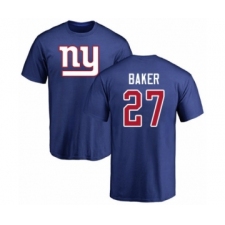 Football New York Giants #27 Deandre Baker Royal Blue Name & Number Logo T-Shirt