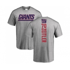 Football New York Giants #70 Kevin Zeitler Ash Backer T-Shirt