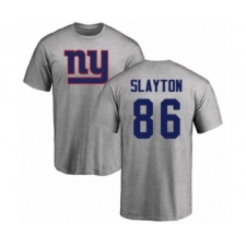 Football New York Giants #86 Darius Slayton Ash Name & Number Logo T-Shirt