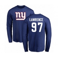 Football New York Giants #97 Dexter Lawrence Royal Blue Name & Number Logo Long Sleeve T-Shirt