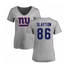 Football Women's New York Giants #86 Darius Slayton Ash Name & Number Logo T-Shirt
