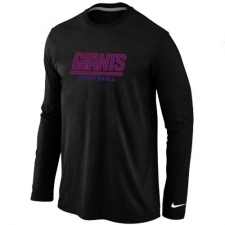 Nike New York Giants Authentic Font Long Sleeve NFL T-Shirt - Black