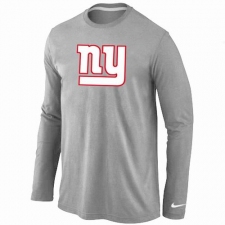 Nike New York Giants Team Logo Long Sleeve NFL T-Shirt - Grey
